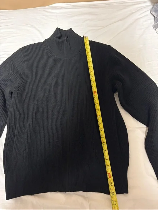 Uniqlo Black Knit Zip Up Sweater Small NWOT - Picture 5 of 6